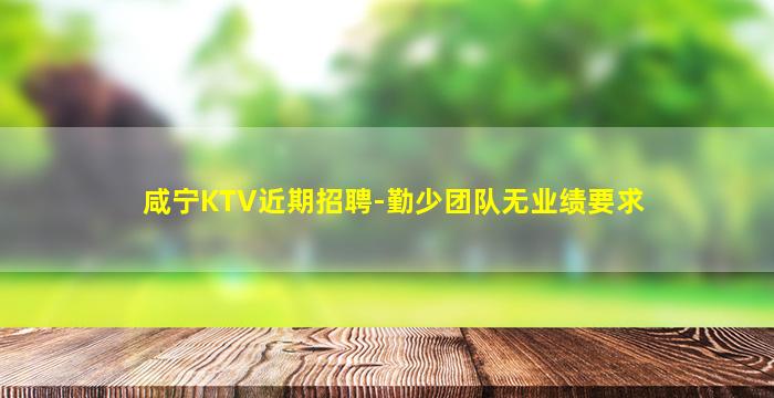咸宁KTV近期招聘-勤少团队无业绩要求